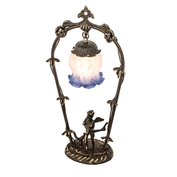 12655 Meyda 19"High Pink And Blue Cherub With Violin Accent Lamp