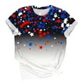 thumbnail image 5 of QUNYINEY Short Sleeve Women Shirts Casual Independence Day Crew Neck Tops Loose Summer Pullover Tops for Women, 5 of 5