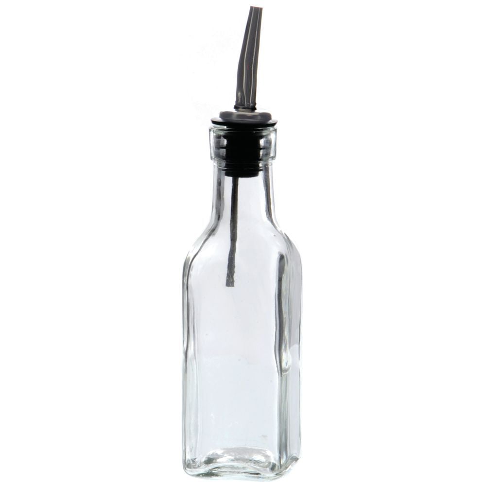 HUBERT® Olive Oil Bottle With Stainless Steel Pourer 6 oz Glass