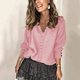thumbnail image 2 of Blusa de encaje con cuello en V y botones de manga completa para mujer, informal, holgada, de verano, a la moda Fridja  ghj987+2002, 2 of 7