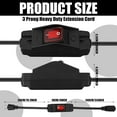 thumbnail image 2 of 3 Prong Extension Cord Compatible with Waterproof Switch 1875W Heavy Duty 14 AWG Extension Cable 15A 125V NEMA 5-15P to NEMA 5-15R Grounded Outlets Plugs(6.6 ft,Black), 2 of 11
