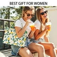 thumbnail image 5 of Large Capacity Tote Bag,Yellow Lemon Fruit Flowers White Pattern Handbag Fashion Luxury Tote Bag,15.7"x13"x 5.1" Inches,Laptop Compatible, 5 of 6