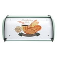 thumbnail image 2 of Boîte à pain en métal pour comptoir de cuisine, organisateur de stockage de coin de grande capacité avec motif décoratif, résistant à la rouille et odeur - rouge, vert, 2 of 7