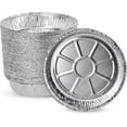thumbnail image 1 of 6'' Inch Round Tin Foil Cake Pans Disposable Aluminum Foil Pie Pans Freezer & Oven Safe - For Baking, Cooking, Storage, Roasting, Reheating, Pack of 50, 1 of 8