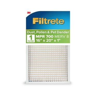 Filtrete 16x20x1 HVAC Furnace Air Filter, MPR 700 MERV 8, Dust, Pollen, and Pet Dander Reduction, 1 Filter