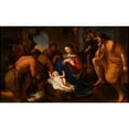 thumbnail image 2 of Jean Hélart 18x12 Black Ornate Wood Framed Double Matted Museum Art Print Titled - The Worship of Shepherds, 2 of 5