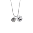 thumbnail image 2 of Delight Jewelry Silvertone Snake Wrapped Around Spinner Silvertone Script Initial Disc - N - Charm Necklace, 20"+3", 2 of 4