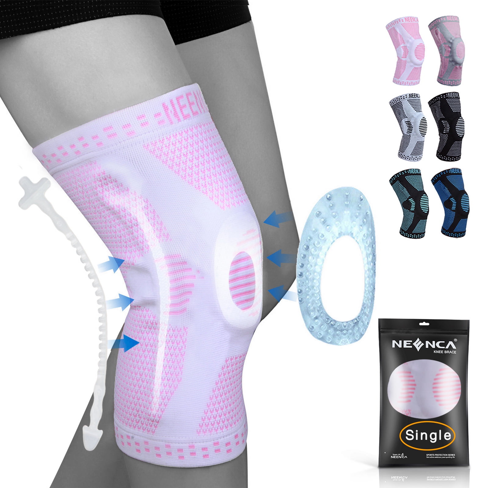 NEENCA men's and women's knee pads, knee gel pads and side stabilizers, medical grade knee pads