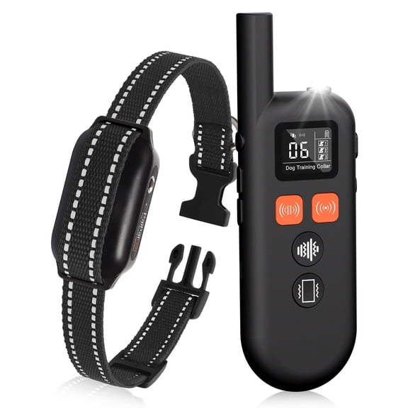 PaiPaitek No Shock Dog Training Collar with Remote, 3300ft Long Range, Humane Vibration & Ultrasonic Collar with Beep, Security Lock, No Prongs for Small Medium Large Dogs