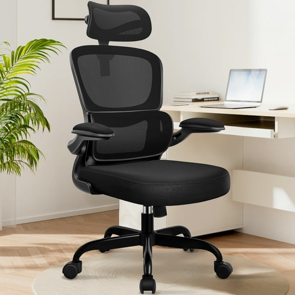 Open Box COOLHUT Ergonomic Office Chair, High Back Mesh Desk Chair with Lumbar Support and Adjustable Headrest, Home Office Chair, Computer Gaming Chair, 300lbs, Black