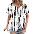 thumbnail image 2 of Xixinqiwan Women's Plus Size Round Neck T Shirts Summer Short Sleeve Tees Casual Loose Fit Cotton Tunic Blouse Tops White XXXL, 2 of 5