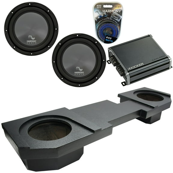 2002-2018 Dodge Ram Quad or Crew Harmony R104 Dual 10" Rhino Sub Box & CXA400.1