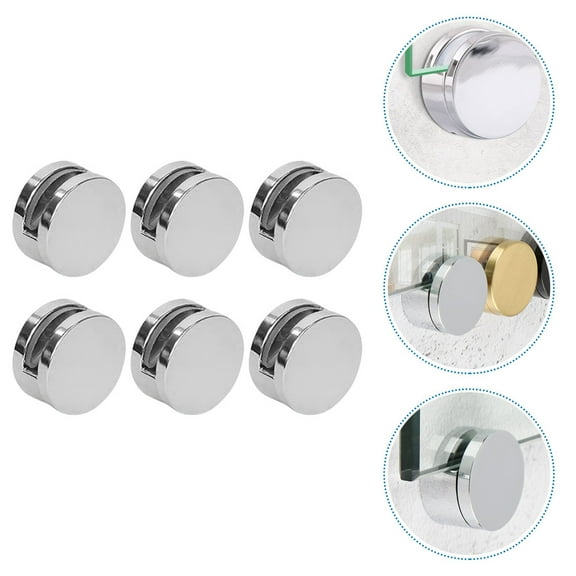 WHAMVOX 6 Pcs Mirror Mount Mirror Clip Travel 2.70X2.70X1.40CM Silver