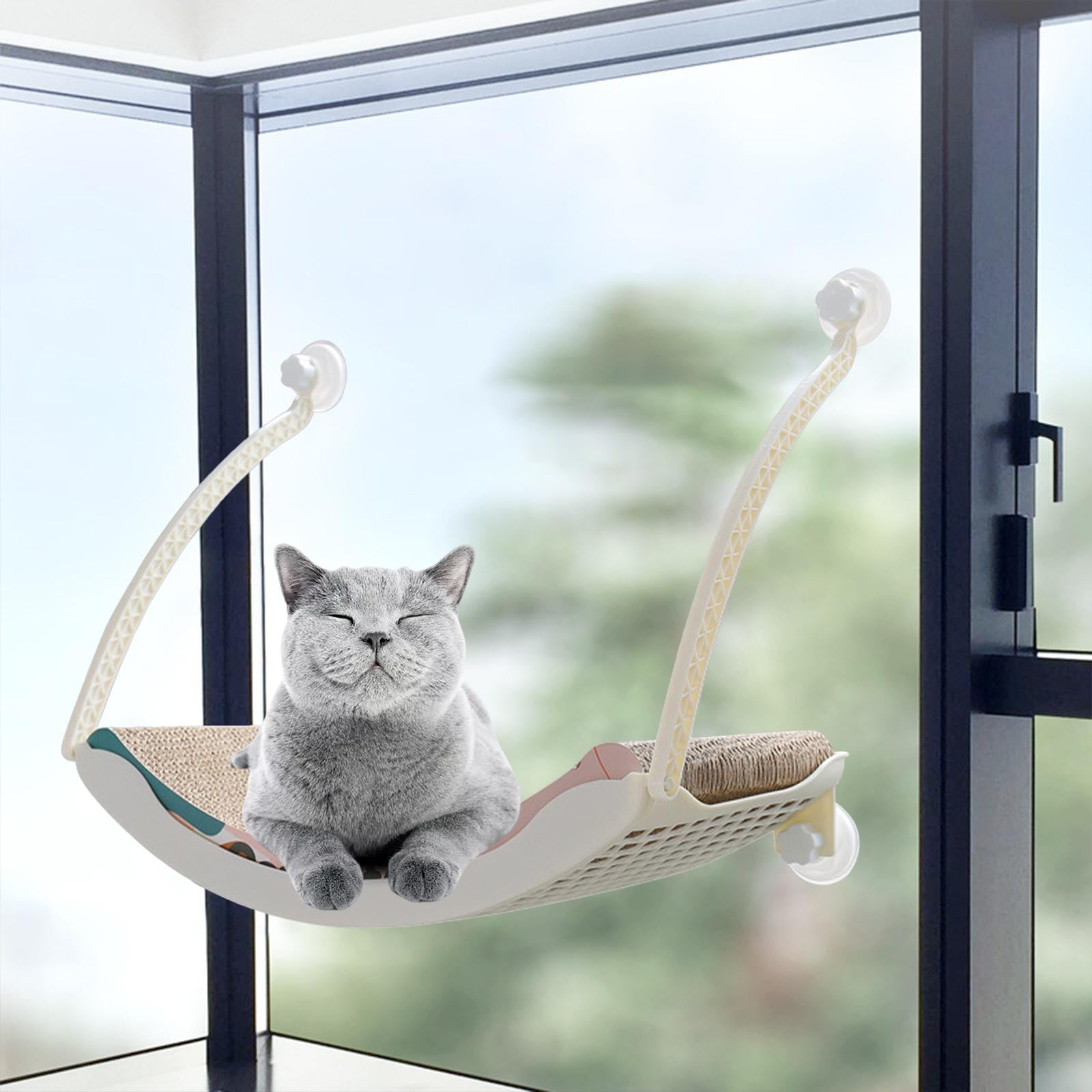 Bvdfgk Cat Bed, Cat Window Perch Window Seat with Suction Cups Hammock Pet Resting Seat Scratch Board