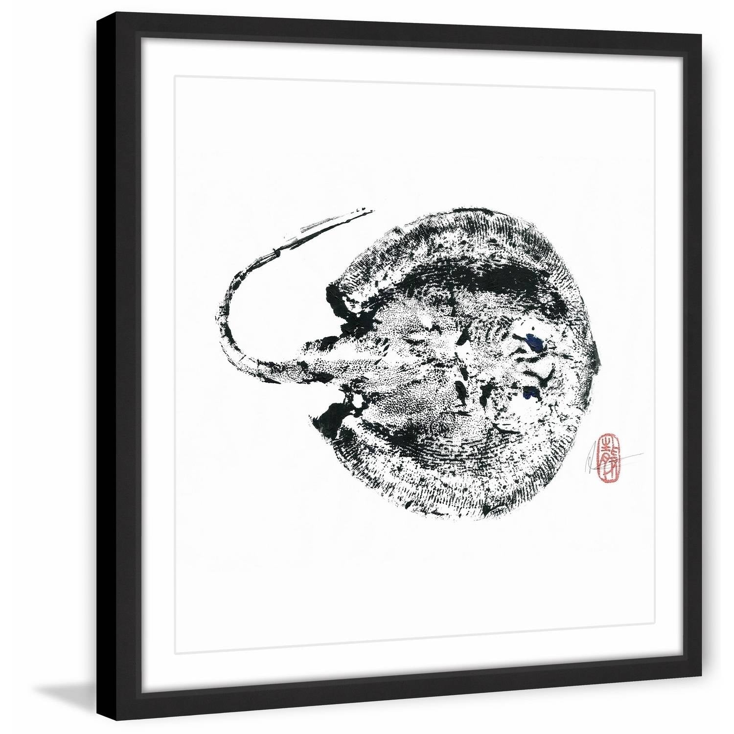 Stingray Black Framed Painting Print