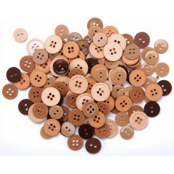 Favorite Findings Natural Round Sew Thru Buttons, 130 Count
