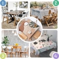 thumbnail image 4 of Brown Boho Plant Pattern Square Tablecloth,Waterproof Square Table Cover,Wipeable Spillproof Washable Table Cover for Home Kitchen Party Decor 52"x52"(132x132cm), 4 of 6