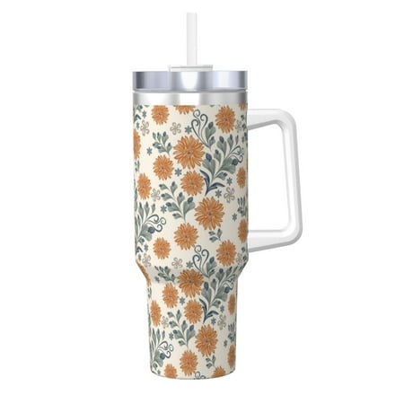 

Sikiie Sunflowers 5 Insulated Stainless Water Bottle Lid Travel Mug Cup Insulated Tumblers Cup 40oz Ice Bully With Handle