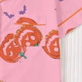 thumbnail image 5 of Elegyee Girl's Halloween Pajama Set Pumpkin Print Short Sleeves Top Shorts Kids Loungewear, Pink, Size 7-8, 5 of 8