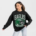 thumbnail image 4 of Women's Gameday Couture Black Philadelphia Eagles Oversized Victory Lane Black Label Premium Fleece Sweatshirt, 4 of 6