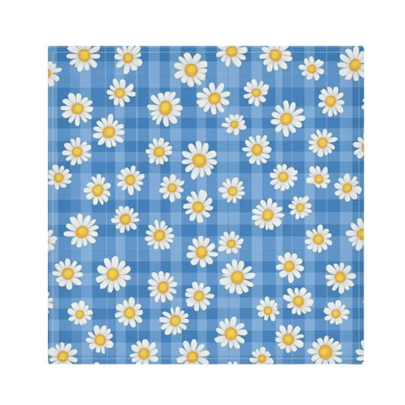 Satin Polyester Napkins - 20x20 InchSingle-Sided Printed Napkins, 1-Piece/4-Piece/6-Piece Set, DIY Personalized Table Setting，Blue Gingham