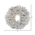 thumbnail image 2 of Vickerman 30" Flocked Alaskan Artificial Christmas Wreath, Warm White Single Mold LED Mini Lights, 2 of 3