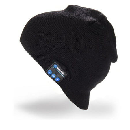 Warm hat with Bluetooth Wireless Musical Knit Cap Christmas Gifts Thick Warm Hat for Women, Men, Boys and Girls Black