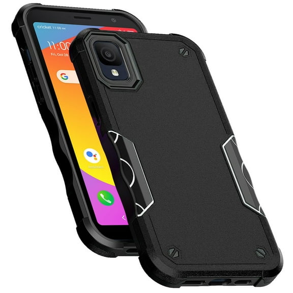 For TCL ION Z Slim Tough Shockproof Hybrid Heavy Duty Dual Layer TPU Bumper Rugged Rubber Defend Armor Cover ,Xpm Phone Case [ Black ]