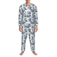 thumbnail image 3 of Balery Vintage Floral 1 Pijama para Hombre de Dos Piezas con Manga Larga, Conjunto de Dormir y Descanso Suave con Bolsillos-Medium, 3 of 7