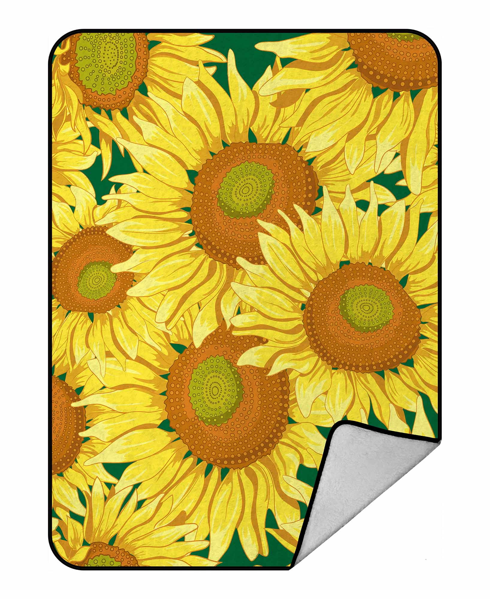 PKQWTM Floral sunflowers Blanket Crystal Velvet Throw Bed Blanket 58x80
