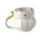 thumbnail image 5 of Taza de café para beber, bonita taza con asa para desayuno, taza de café, taza de té para sostener Blanco, 5 of 9
