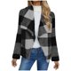 thumbnail image 1 of Chaqueta y abrigo informal de manga larga sin capucha para mujer, de invierno, de polar de doble cara, a cuadros, de manga larga, tipo cárdigan, abrigo, blusa de poliéster para mujer, 1 of 6