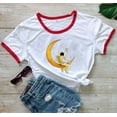 thumbnail image 5 of Anbech Astronaut Printed T-Shirt for Women Cute Moon Space Graphic Junior Girls Short Sleeve Tee Tops with Crew Neck, 5 of 5