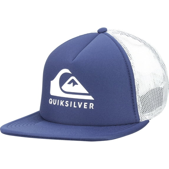 Quiksilver Mens Foamslayer 5-panel Trucker Snapback Hat - Navy Blazer/White