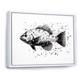thumbnail image 2 of Designart "The Monochrome Crawl Of Black And White Fish II" Coastal Coral Under Water Floater Framed Canvas Prints, 2 of 5
