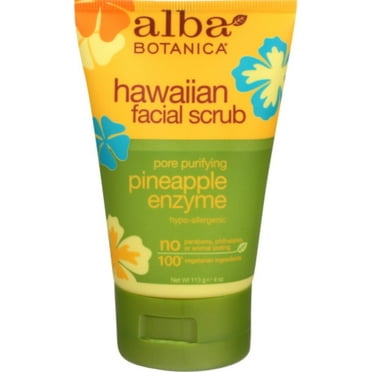 Alba Botanica Hawaiian Facial Scrub, Pore Purifying Pineapple Enzyme, 4 oz.