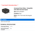 thumbnail image 2 of Accessory Power Relay - Compatible with 2000 Chevy Impala, 2 of 2