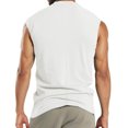 thumbnail image 4 of FRSASU Men's Sleeveless Regular Fit Tank Top Summer Training Round Neck Botton T-Shirts Casual Workout Shirts with Pocket White, 4 of 5