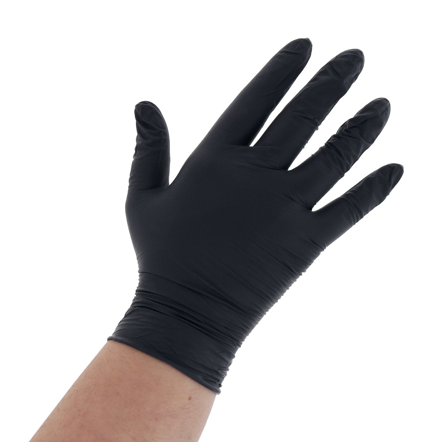 Small Black General Purpose PowderFree Nitrile Gloves, Pack of 100, FORM FITTING These nitrile