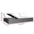 thumbnail image 4 of vidaXL Convertible Sun Bed with Cushions Poly Rattan Black, 4 of 5