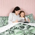 thumbnail image 4 of Erosebridal Glam Satin Bow Ribbon King Size Comforter Sets for Girls, Romantic Floral Print Comforters King Size, Reversible 3pcs 1 Comforter and 2 Pillowcases, 4 of 6