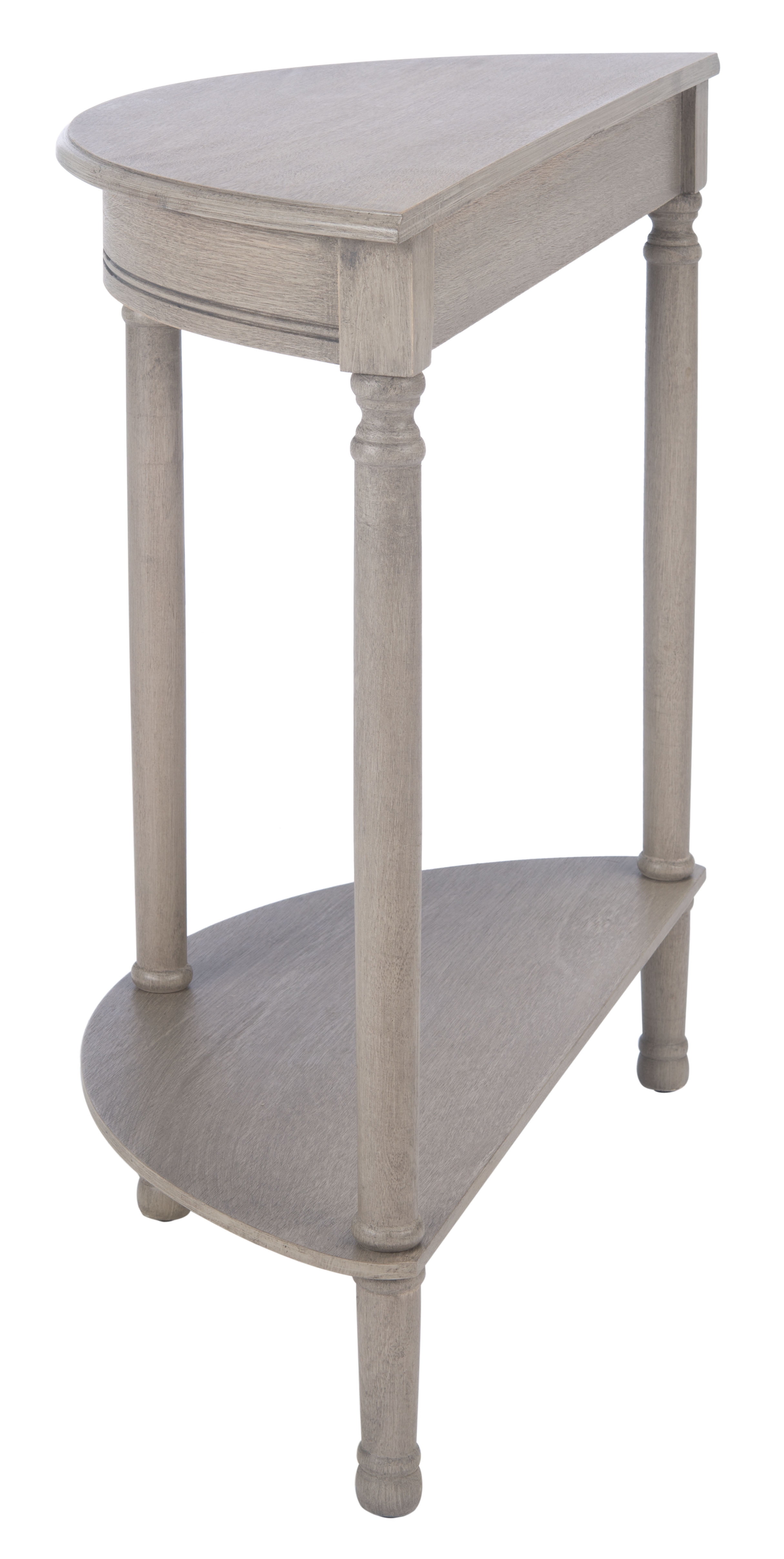 SAFAVIEH Tin.sley French Half Round Console Table, Greige (28 in. W x 11.8 in. D x 28 in. H)