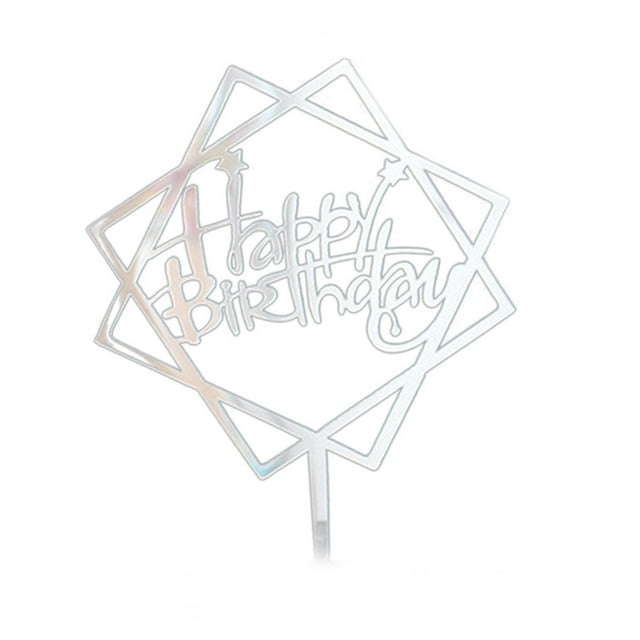 Double-layer Square Star Cake Acrylic Topper DIY Cake Acrylic Topper Cupcake Stick Birthday Party Dessert Decoration