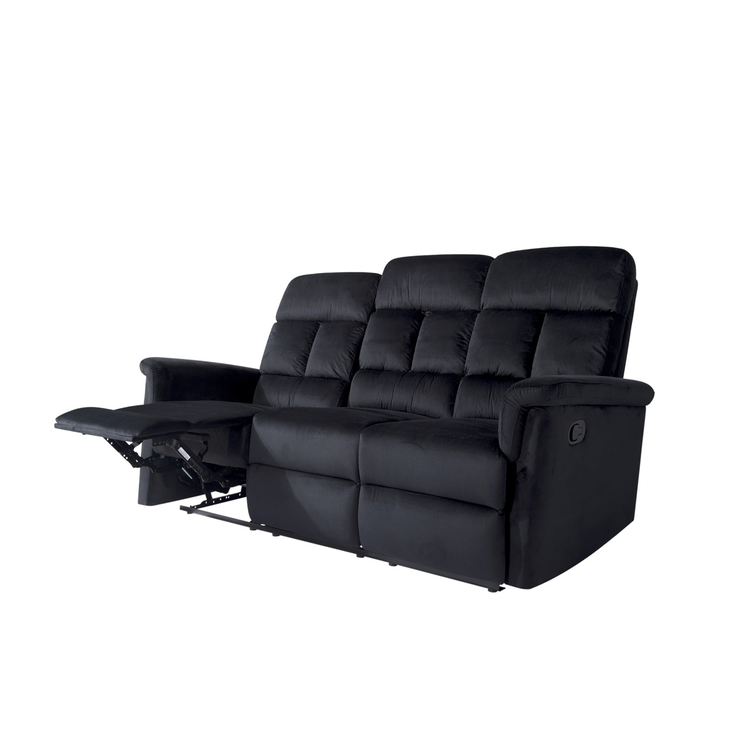 Kadyn 3-seater Relining Sofa, Modern Recliner Sofa for Living Room, Velvet Upholstered Sofa for Home, Black Kadyn 3-seater Relining Sofa, Modern Recliner Sofa for Living Room, Velvet Upholstered Sofa for Home, Black