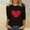 Black, variant on EchfiProm Womens Shirts Valentine T-Shirt Valentines Day 3/4 Sleeve Red Romantic Holiday Top for Women