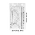 thumbnail image 3 of 6PCS Transparent Math Set Plastic Rulers Set Protractors Triangle Measuring Tool, 3 of 8
