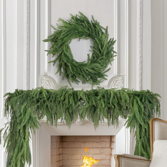 Guirnalda navideña Geegoods Norfolk Pine 270 cm, paquete de 4