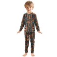 thumbnail image 6 of FORMRS Long Sleeve Top and Pants Pajama Set for Niños 2-Piece Sleepwear, Sizes 18M-8Y, Black Geometric, 6 of 6