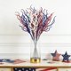 thumbnail image 4 of CaiYueKe 24 Pack Red White and Blue Artificial Flowers 13.4 Inches 4th of July Glitter Sticks Floral Picks Fourth of July Tree Decorations Stem Branches Ornaments for Vase Independence Day Decor, 4 of 6