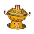 thumbnail image 2 of Olla caliente cloisonné, olla china Shabu Shabu, olla de cocina antigua de cobre Amarillo, 2 of 9